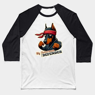 Ninja Doberman Baseball T-Shirt